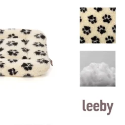 Leeby Colchoneta Suave con Estampado de Huellas para perros