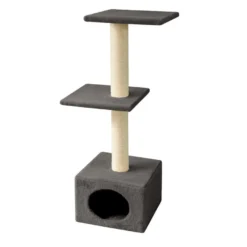 Leeby Colette torre rascador con cama nido gris para gatos