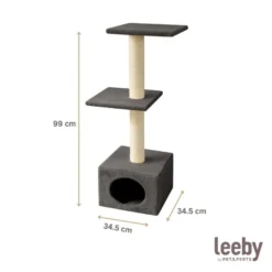 Leeby Colette torre rascador con cama nido gris para gatos