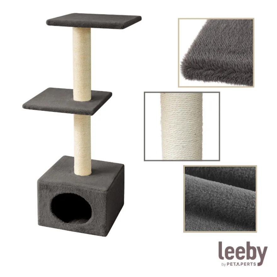 Leeby Colette torre rascador con cama nido gris para gatos