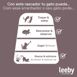 Leeby Colette torre rascador con cama nido gris para gatos