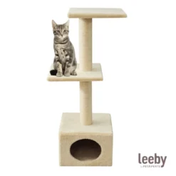 Leeby Colette torre rascador con cama nido beige para gatos