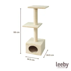Leeby Colette torre rascador con cama nido beige para gatos