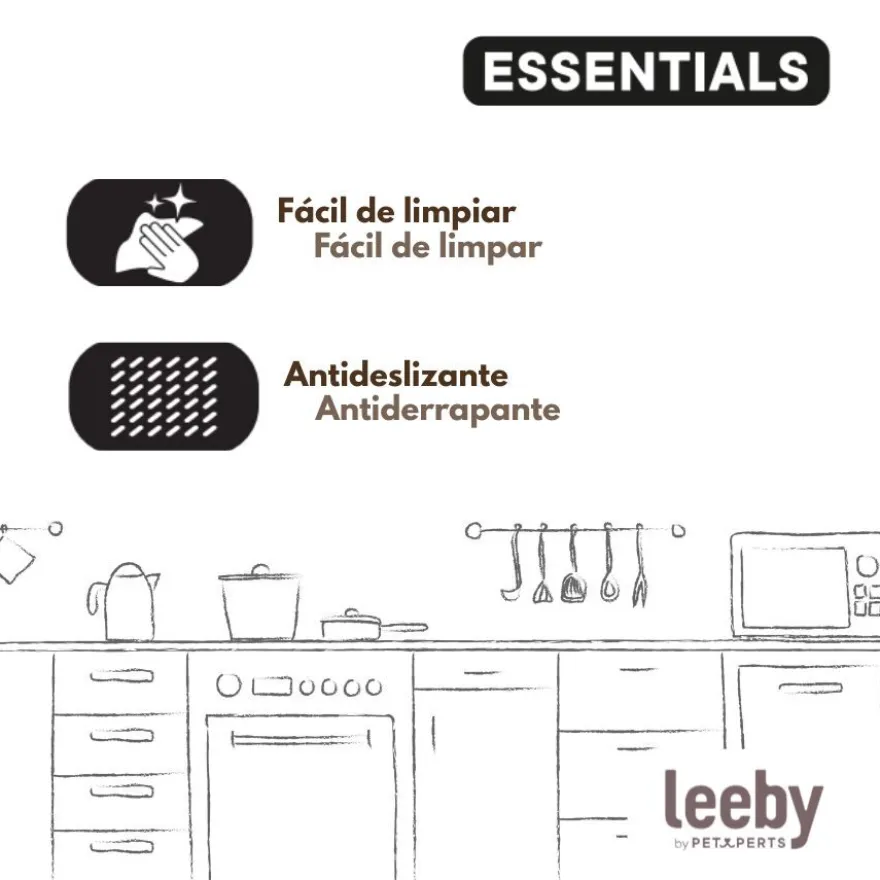 Leeby Comedero Acero Inoxidable para perros y gatos