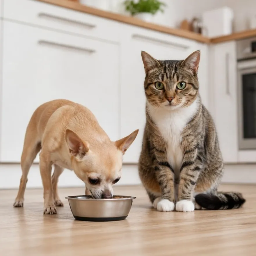 Leeby Comedero Acero Inoxidable con Base Goma para perros y gatos