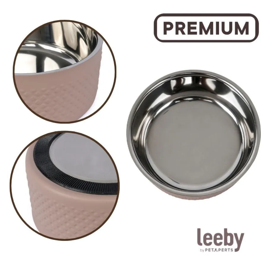 Leeby Comedero Antideslizante Acero Inoxidable para perros