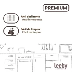 Leeby Comedero Antideslizante Acero Inoxidable para perros