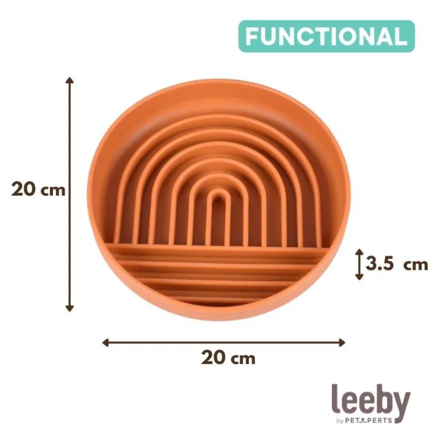 Leeby Comedero Antivoracidad Naranja para perros