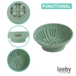Leeby Comedero Antivoracidad Verde para perros y gatos