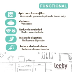 Leeby Comedero Antivoracidad Verde para perros y gatos