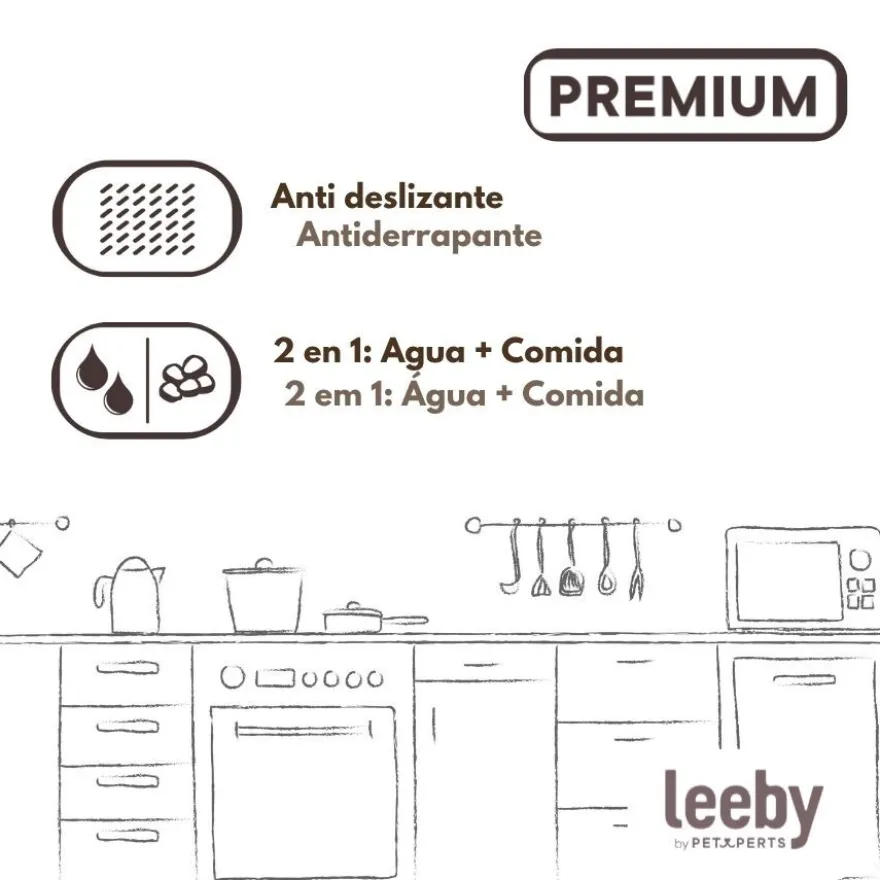 Leeby Comedero Automático y Dispensador de Agua 2 en 1 para perros y gatos