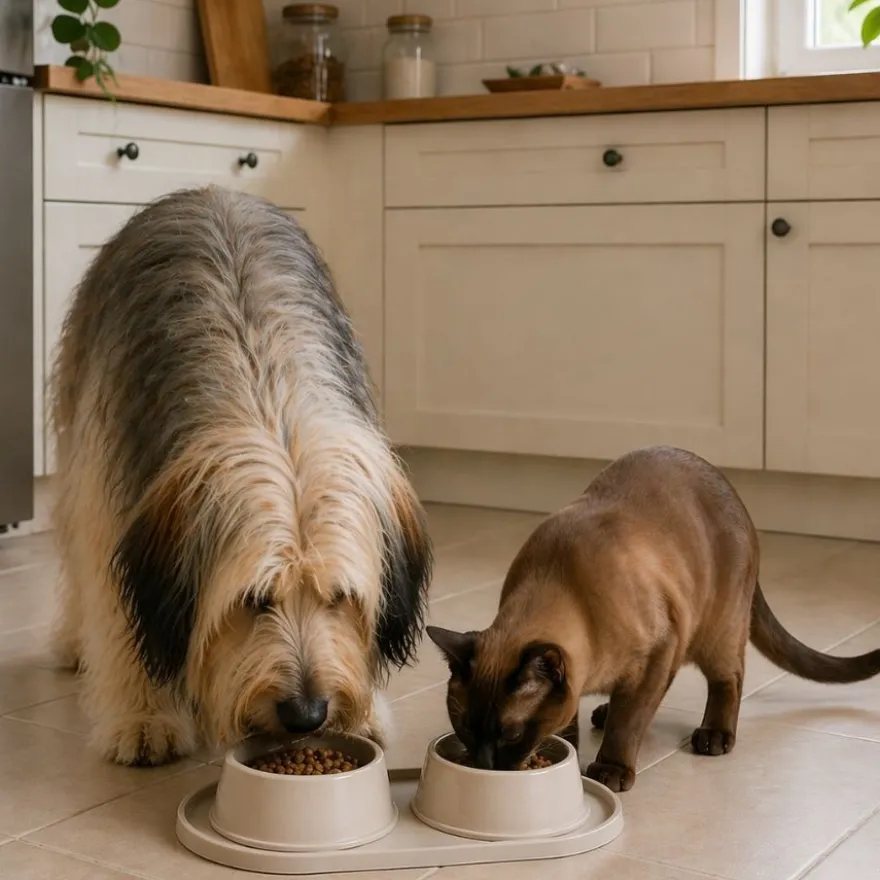 Leeby Comedero Doble de Plástico para perros y gatos