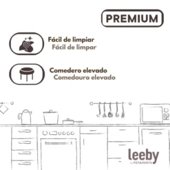 Leeby Comedero Elevado Inclinado de Cerámica Estilo Flor para gatos