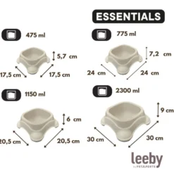 Leeby Comedero Plástico Taupe para perros