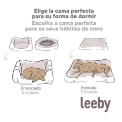 Leeby Cuna Antiestrés Desenfundable Gris para perros