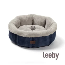 Leeby cuna redonda suave gris para gatos