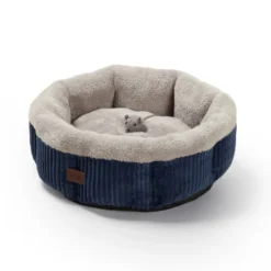 Leeby cuna redonda suave gris para gatos