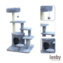 Leeby Eduardo torre rascador multiplataforma con cama nido y juguete para gatos