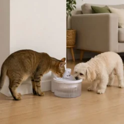 Leeby Fuente de Agua sin Cables Blanco para perros y gatos