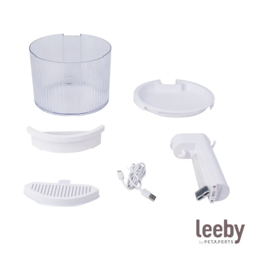 Leeby Fuente de Agua sin Cables Blanco para perros y gatos