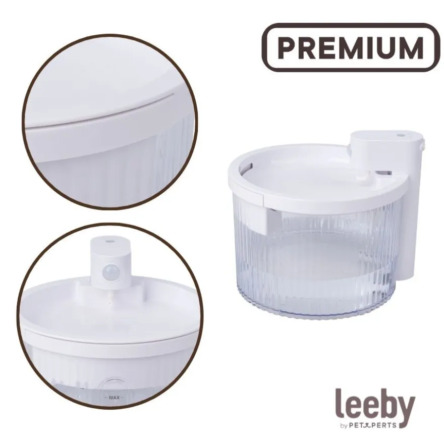 Leeby Fuente de Agua sin Cables Blanco para perros y gatos