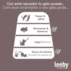 Leeby Hattie casita rascador de cartón rosa para gatos