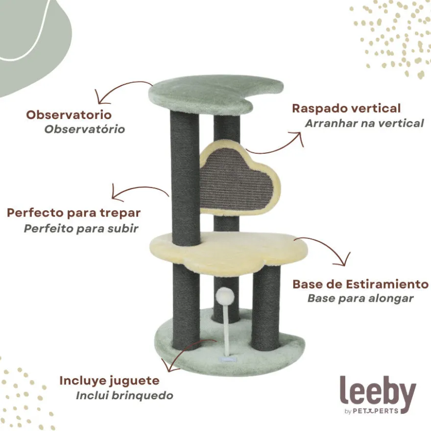 Leeby Karlo torre rascador con juguete para gatitos