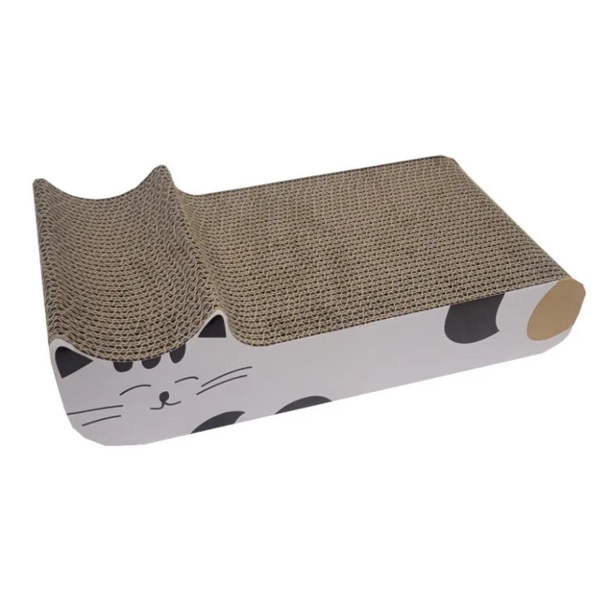 Leeby Kira tabla rascador de cartón blanco para gatos