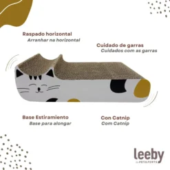 Leeby Kira tabla rascador de cartón blanco para gatos
