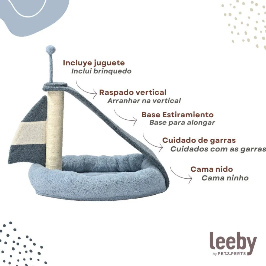 Leeby Koko rascador con cama y juguete para gatitos