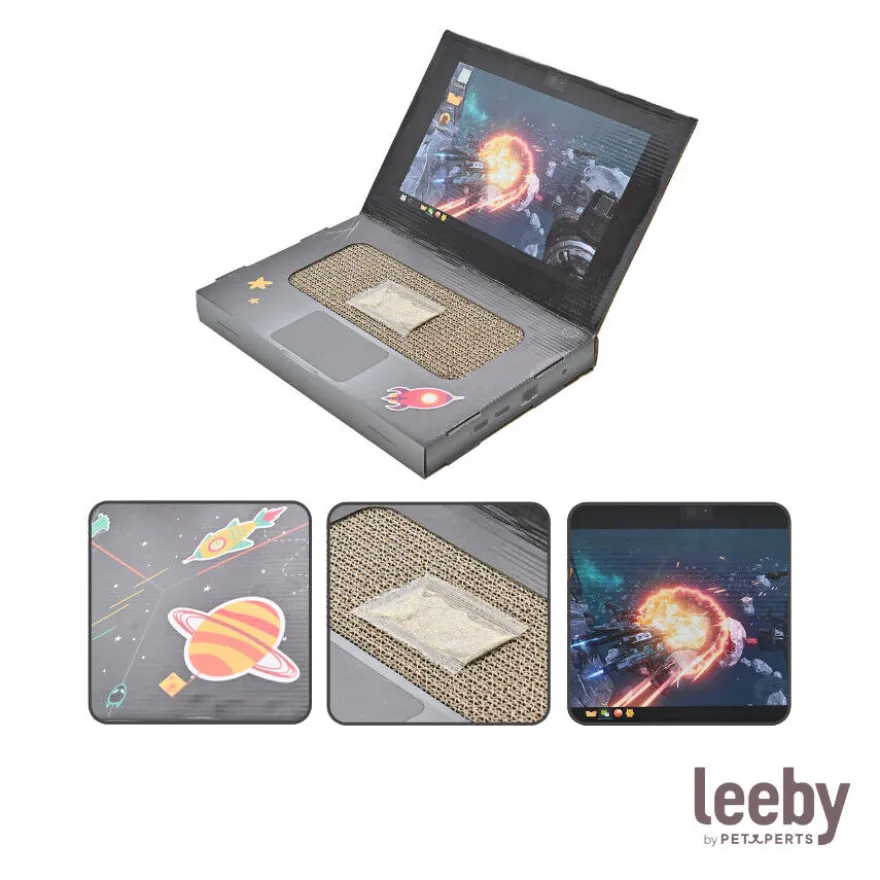 Leeby Lily rascador de cartón en forma de ordenador para gatos