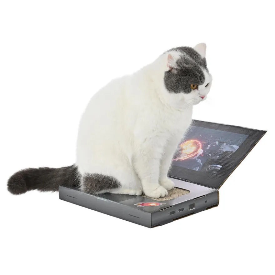 Leeby Lily rascador de cartón en forma de ordenador para gatos