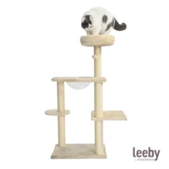 Leeby Luna árbol rascador con cama y juguete para gatos
