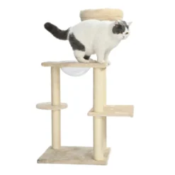 Leeby Luna árbol rascador con cama y juguete para gatos