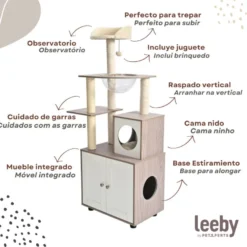 Leeby Luna árbol rascador con mueble para gatos