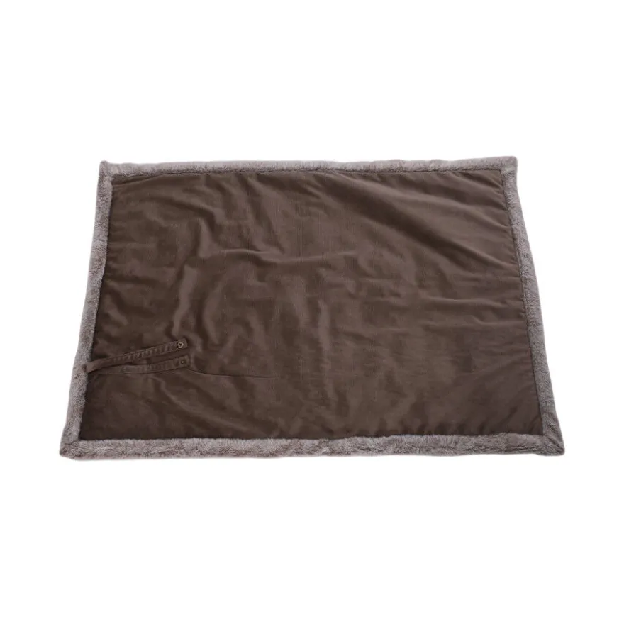 Leeby manta suave marrón para perros