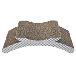Leeby Remy Rocker rascador de cartón horizontal con estampado vichy para gatos