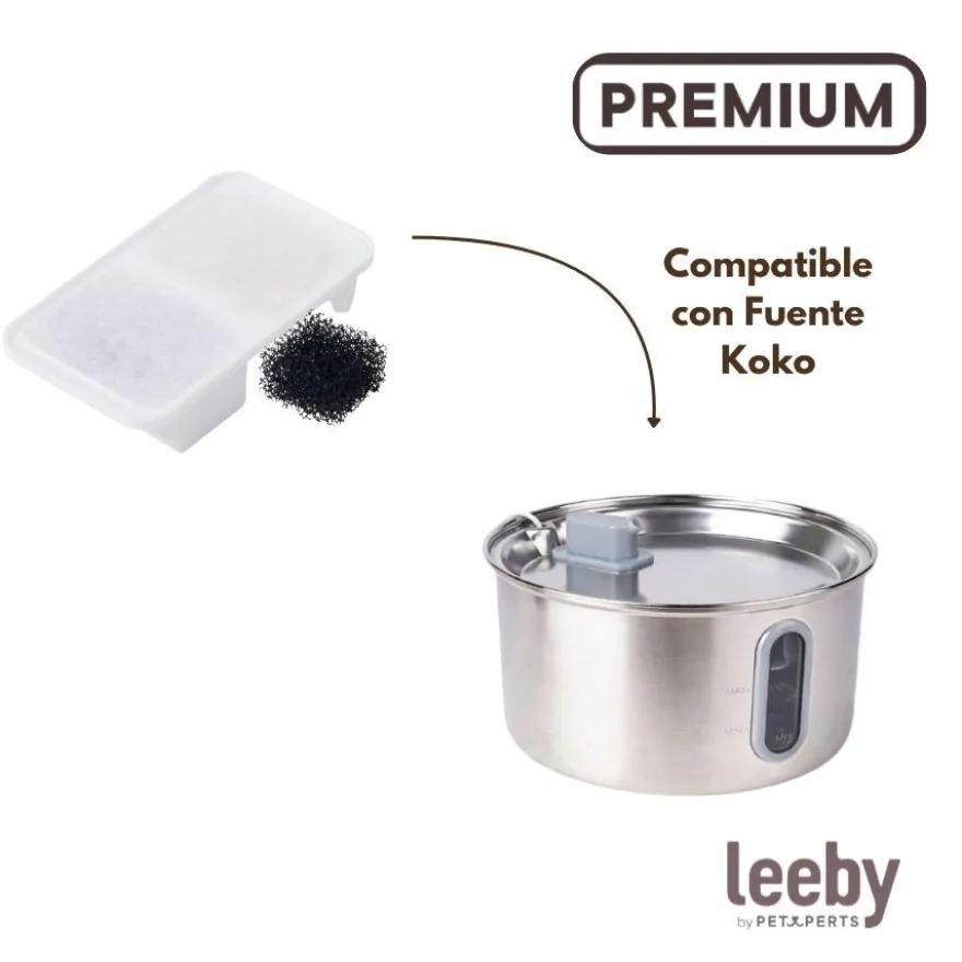 Leeby Set 3 Recambios de Filtros para Fuente Koko de perros y gatos