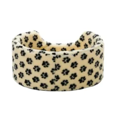 Leeby Sofá Bed Paw Print Beige para perros
