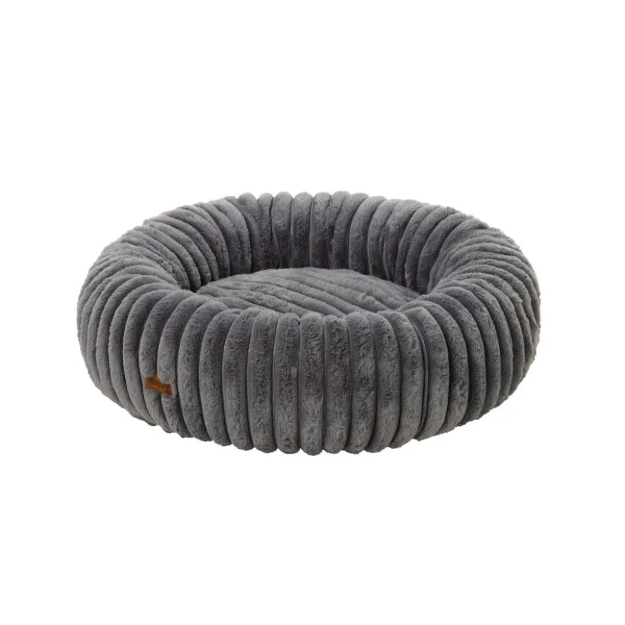 Leeby Sofá Donut Corduroy Gris para perros