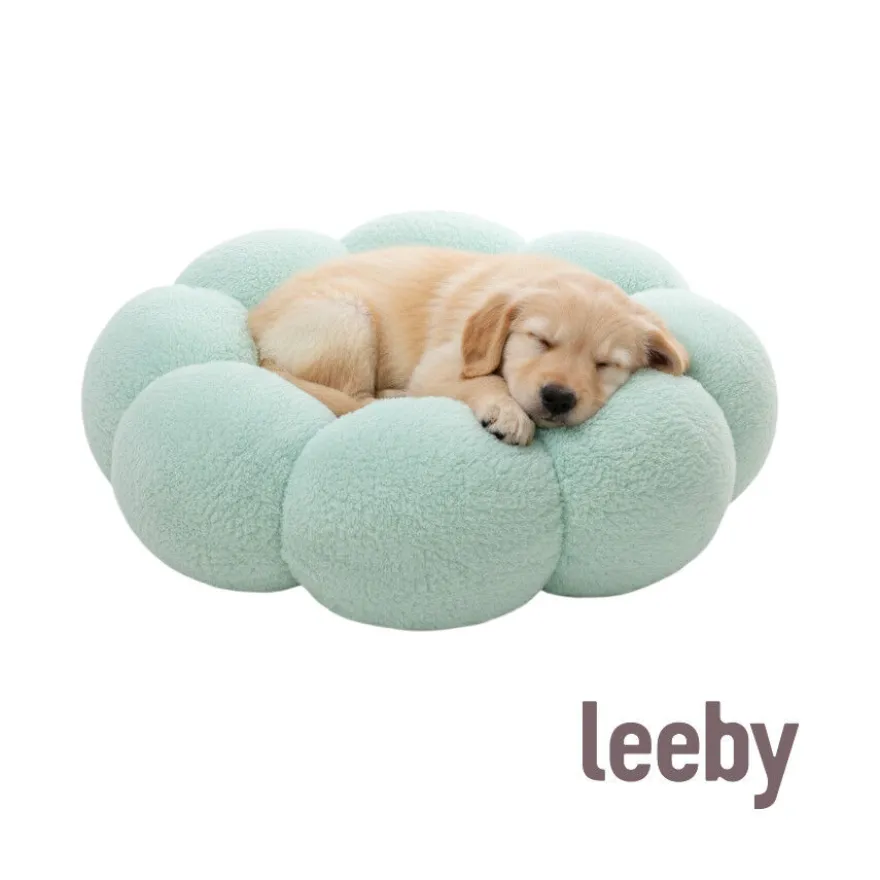 Leeby Sofá Flower Bed Swirl Azul para perros
