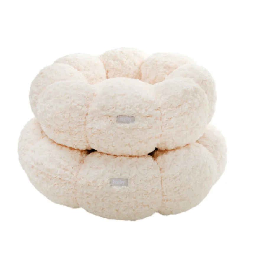 Leeby Sofá Flower Bed Swirl Beige para perros