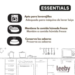 Leeby Tapa Comedero Marrón para perros y gatos