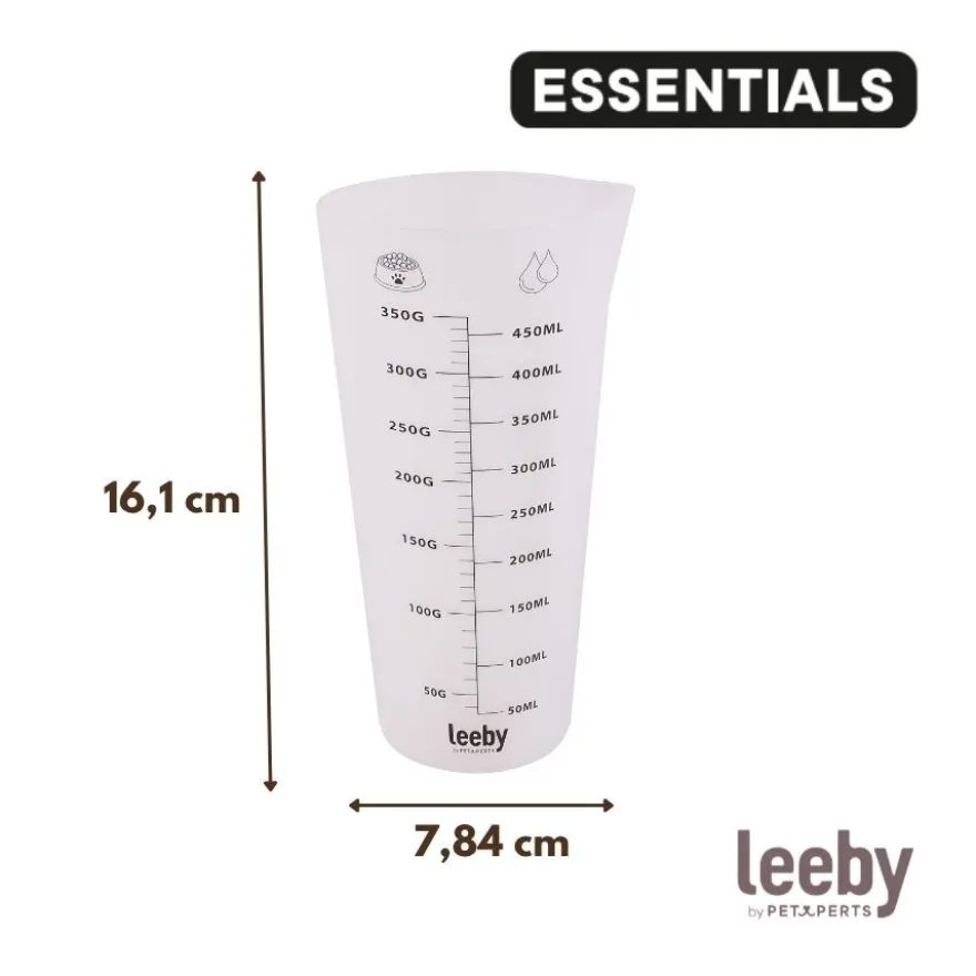 Leeby Taza Medidora Transparente para perros y gatos