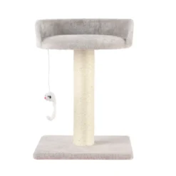 Leeby Tigrou rascador con cama y juguete gris para gatos
