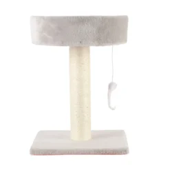 Leeby Tigrou rascador con cama y juguete gris para gatos