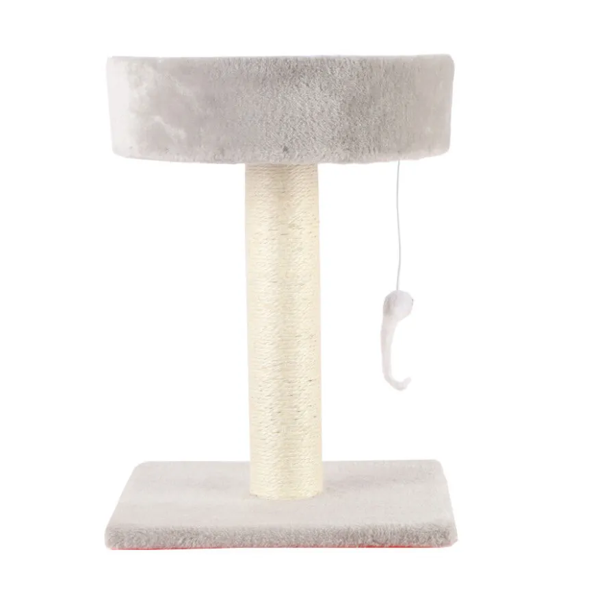 Leeby Tigrou rascador con cama y juguete gris para gatos