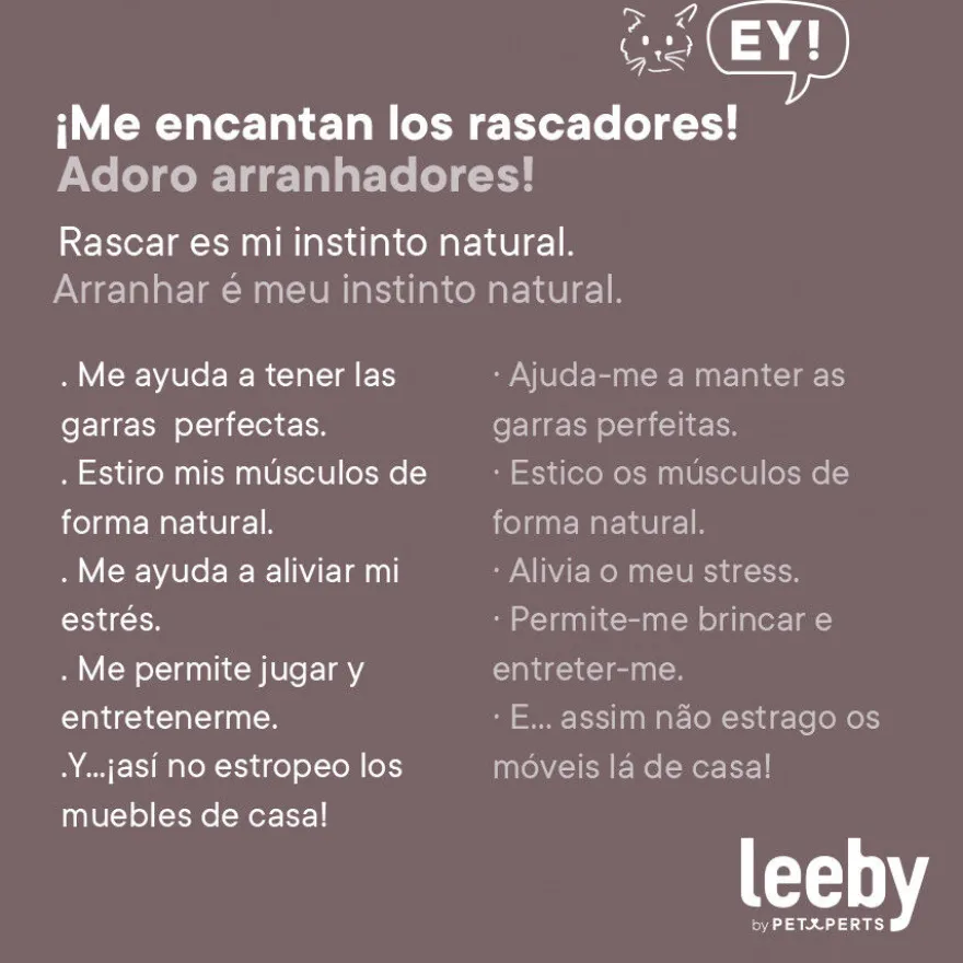 Leeby Tigrou rascador con cama y juguete beige para gatos
