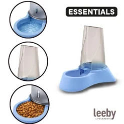 Leeby Tolva Dispensadora de Comida Color Azul para perros y gatos