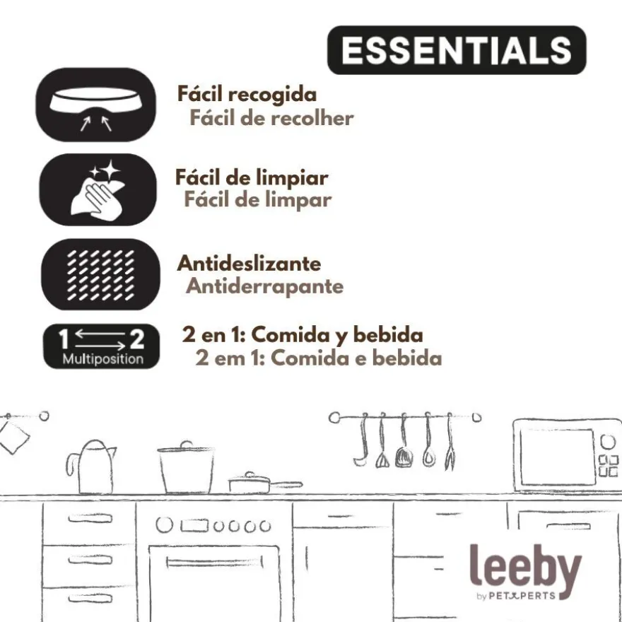 Leeby Tolva Dispensadora de Comida Color Azul para perros y gatos